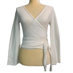 Topshop wrap tie front cropped top sweater SIZE 2